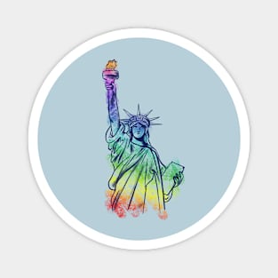 Rainbow Lady Liberty Pride Art Magnet